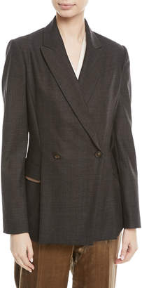 Brunello Cucinelli V-Neck Button-Front Mohair and Sequin Net Cardigan