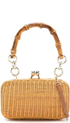 SERPUI Farah straw clutch bag, Louis Vuitton Saumur Shoulder bag 376173