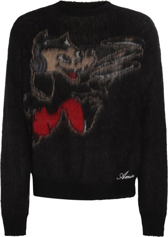 Amiri Record Wolf Crewneck Knitted Jumper - ShopStyle