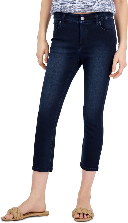 INC International Concepts Women's Mid Rise Cropped Skinny Jeans