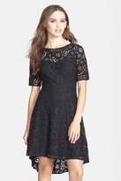 Thumbnail for your product : Betsey Johnson Lace High/Low Fit & Flare Dress