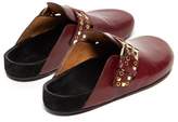 Thumbnail for your product : Isabel Marant Mirvin Studded Backless Leather Clogs - Womens - Burgundy