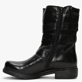 Manas Design Black Leather Buckled Ankle Boots