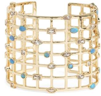 Melinda Maria Opal & Crystal Cage Cuff Bracelet