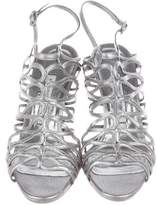 Thumbnail for your product : Manolo Blahnik Metallic Cage Sandals