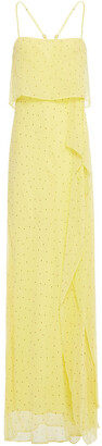 Mason by Michelle Mason Draped polka-dot silk-georgette gown