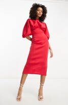 Thumbnail for your product : ASOS DESIGN High Neck Balloon Sleeve Sheath Dress