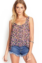 Thumbnail for your product : Forever 21 Buttoned Floral Chiffon Top