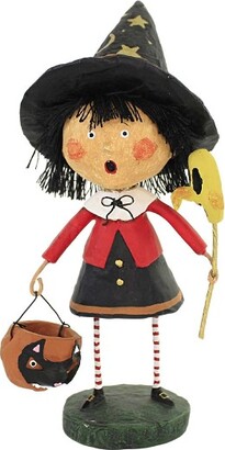 Lori Mitchell Trixie - One Figurine 7.75 Inches - Witch Halloween Pumpkin - 10755 - Polyresin - Black