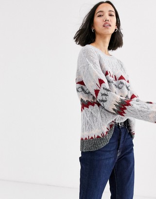NATIVE YOUTH sweater in fairisle knit