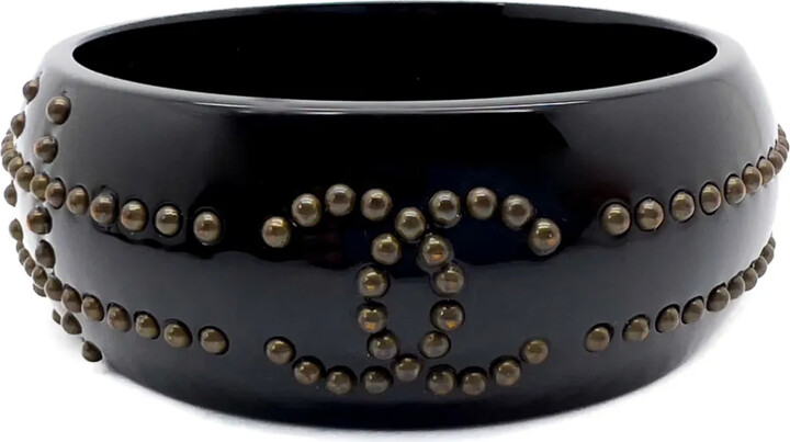 Chanel Pre Owned 2007s studded-CC bangle bracelet