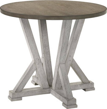 Ophelia & Co. Antique White Rustic Style 1Pc Counter Height Dining Table Two-Tone Design Dining Room Furniture