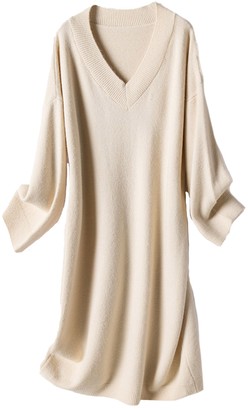 cream midi sweater dress