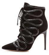 Thumbnail for your product : Alexandre Birman Lace Up Booties with Snakeskin Trim