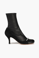 Thumbnail for your product : Valentino Crystal-embellished stretch-leather and suede sock boots - Black - EU 39.5