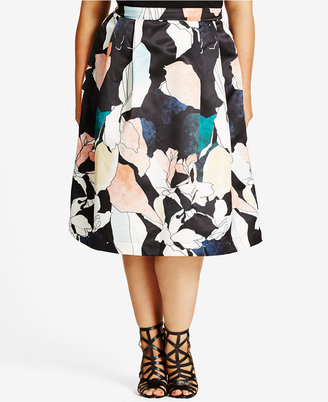 City Chic Trendy Plus Size Printed A-Line Dress