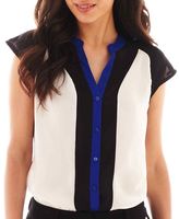 Thumbnail for your product : JCPenney Worthington Short-Sleeve Colorblock Blouse