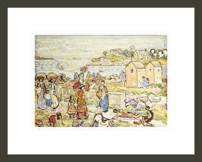 1000Museums Bathers and Strollers at Marblehead by Maurice Brazil Prendergast -Framed Giclee Print