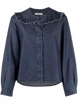Thumbnail for your product : Dorothee Schumacher Romance ruffled-collar denim blouse