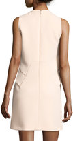 Thumbnail for your product : Carven Sleeveless Notched Crepe Peplum Dress, Beige