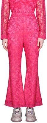 Gucci GG floral lace flared trousers
