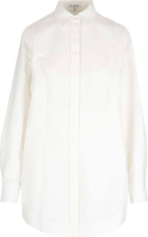 Alaia Long-Sleeved Poplin Shirt Dress