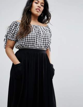 ASOS Curve Jersey Midi Skirt With Pockets