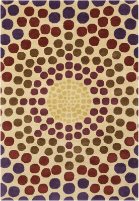 Corrigan Studio Ailey Authentic Hand-Tufted Handmade Multicolor Modern Dot Burst Wool Area Rug