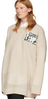 Thumbnail for your product : Raf Simons Off-White Merino Oversized Patch Sweater