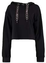 Thumbnail for your product : boohoo Womens Brooke Embellished Drawcord Crop Hoody