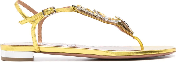 Aquazzura Gin Tonic metallic sandals ShopStyle