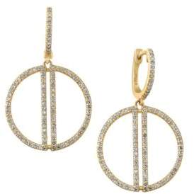 Effy D'Oro Diamond and 14K Yellow Gold Circle Drop Earrings