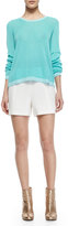 Thumbnail for your product : Rag and Bone 3856 Rag & Bone Florencia High-Waist Leather-Trim Shorts