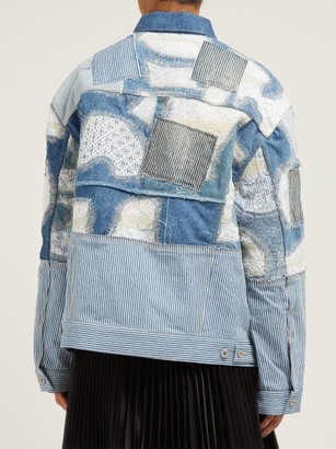 Junya Watanabe Patchwork Denim And Lace Jacket - Blue Multi