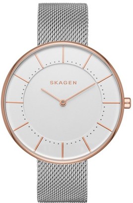 Skagen Women's Gitte Round Mesh Strap Watch, 38Mm