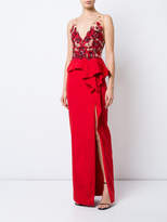 Thumbnail for your product : Marchesa Notte embroidered sequined column gown