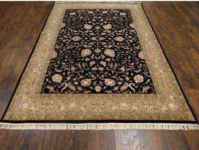 Isabelline Caslynn One-of-a-Kind 5' x 8' Area Rug in Black/Beige