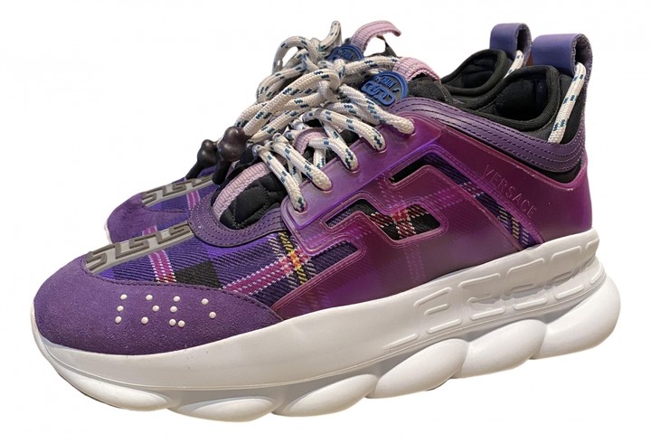 purple versace shoes