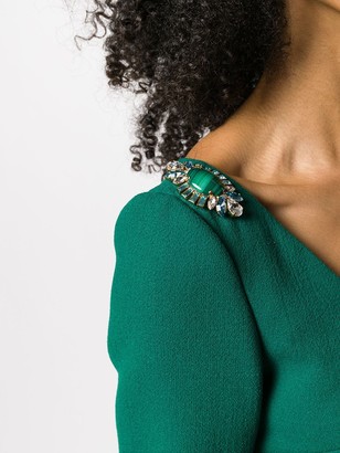 Dolce & Gabbana Embellished Shoulders Midi Dress