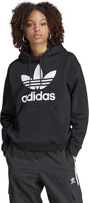 adidas Originals Trefoil Hoodie Women's Long Sleeve Pullover Black 5 : XS, Cotton/Fleece/Polyester