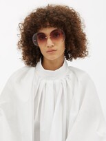 Thumbnail for your product : Chloé Elaia Oversized Round Metal Sunglasses - Light Pink