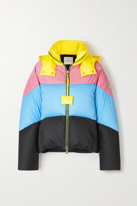 MONCLER GENIUS + 1 Jw Anderson Bickly Color-block Hooded Quilted Shell Down Jacket - Light blue - 0
