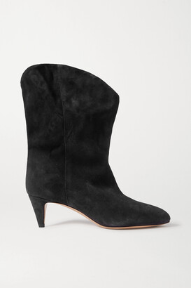 Isabel Marant Dernee Suede Ankle Boots - Black - ShopStyle