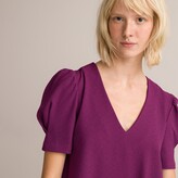 Thumbnail for your product : La Redoute Collections V-neck Shift Dress With Short Puff Sleeves