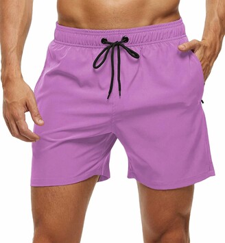 Tyhengta Mens Swim Trunks Quick Dry Beach Shorts with Zipper Pockets and Mesh Lining