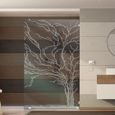 25-1/2 In W x 75 In H Tempered Glass Shower Panel with Long-Lasting Frosted Privacy Surface