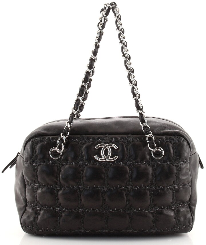 Chanel Tweed On Square Stitch Bubble Bowler Bag Lambskin with Tweed -  ShopStyle