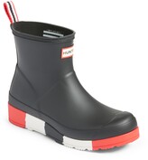 Rain Boots MST-7091 Ladies Rubber Rain Boot black and white strips 