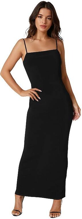 Women's bebe Square Neck Low Back Maxi Dress