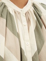 Thumbnail for your product : MARRAKSHI LIFE Chevron-striped Cotton-canvas Tunic - Khaki